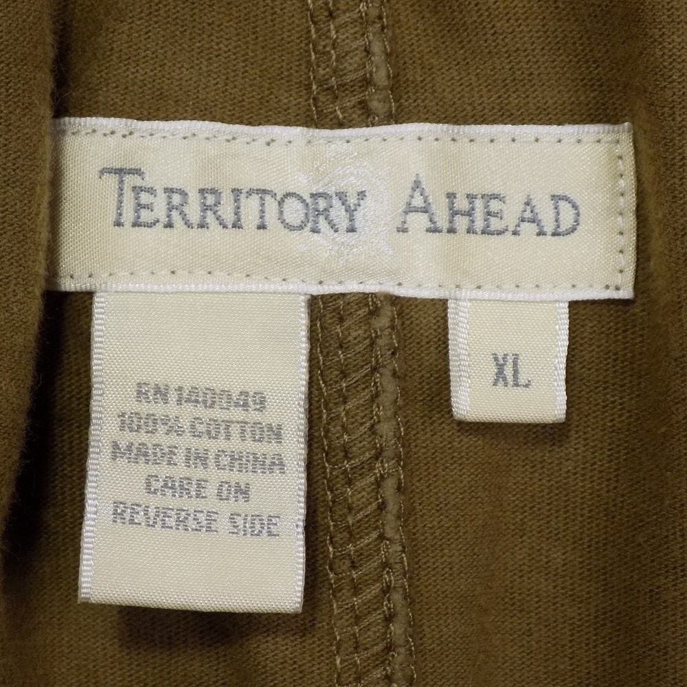Territory Ahead Pants Mens XL Brown Olive Relaxed Wide Leg Cotton Comfort Boho - Picture 7 of 8